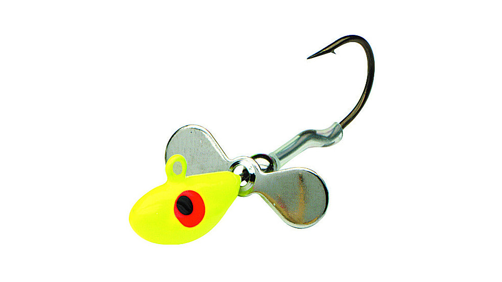 Northland Whistler Jig w/Propeller Blade, 1/4 Oz, 2/Cd Chartreuse, WH4-10
