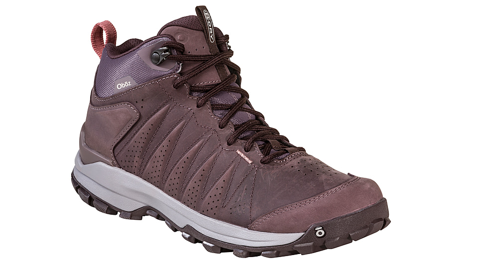 Oboz Sypes Mid Leather B-DRY Hiking Shoes - Womens, Wide, Peppercorn, 7, 77102-PPC-7-Wide