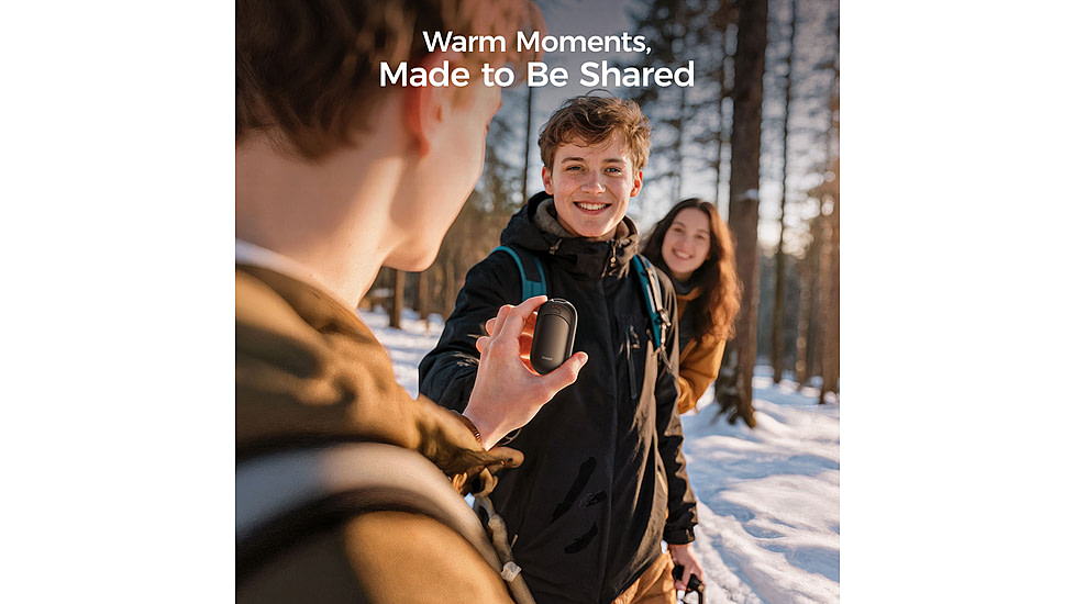 Ocoopa UT3 Liteplus Magnetic Rechargeable Hand Warmers, Black on Black, UT3053-BK-BK-Plus