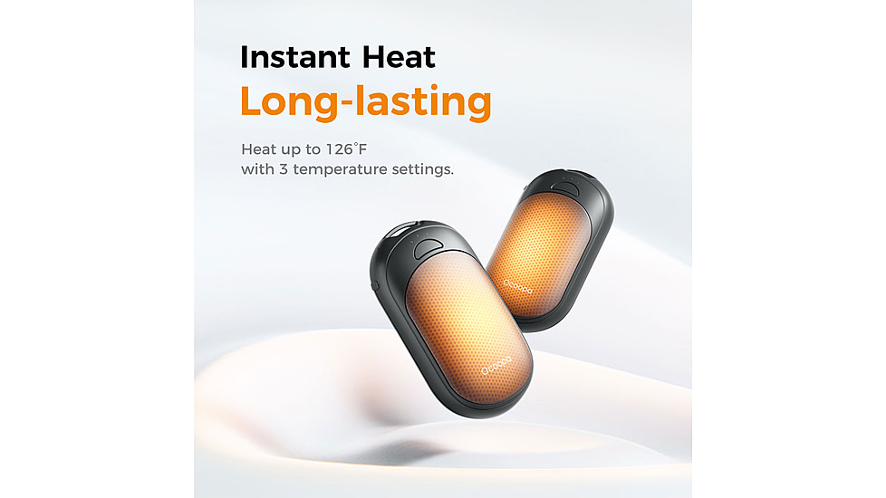 Ocoopa UT3 Liteplus Magnetic Rechargeable Hand Warmers, Black on Black, UT3053-BK-BK-Plus