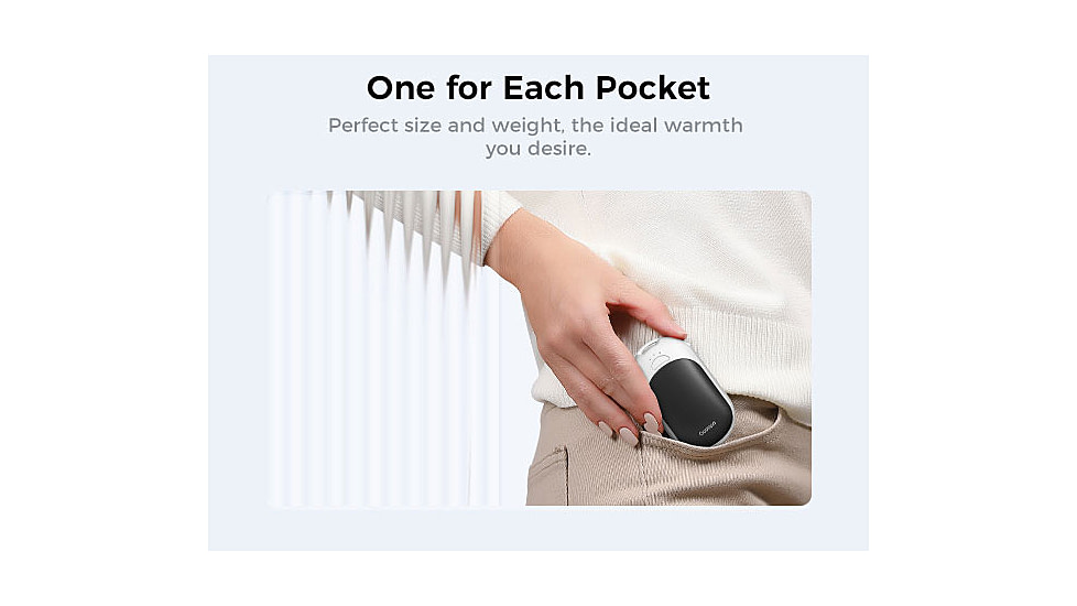 Ocoopa UT3 Liteplus Magnetic Rechargeable Hand Warmers, Black on White, UT3053-BK-WH-Plus