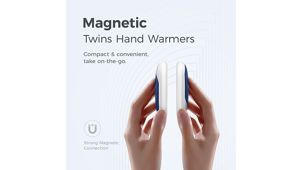 Ocoopa UT3 Liteplus Magnetic Rechargeable Hand Warmers, Blue on White, UT3053-BU-WH-Plus