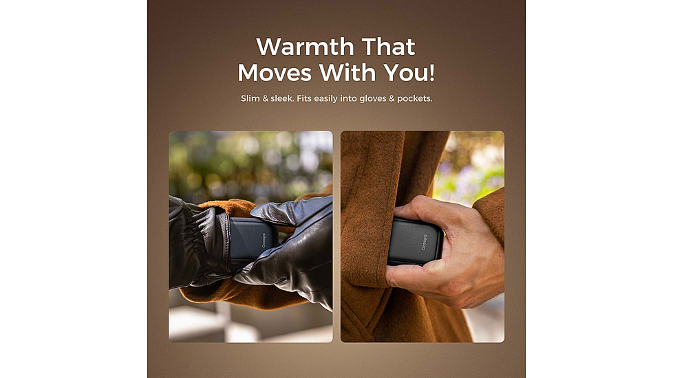 Ocoopa UT4 Young Plus Hand Warmer Rechargeable, Black on Black, UT3056-BK-BK-Plus