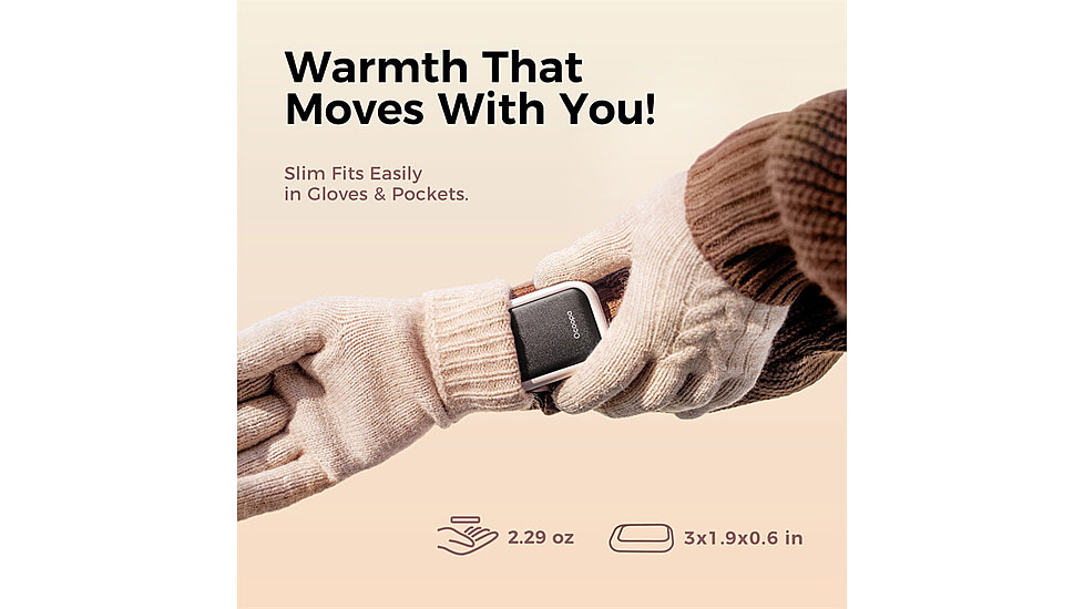 Ocoopa UT4 Young Plus Hand Warmer Rechargeable, Black on White, UT3056-BK-WH-Plus