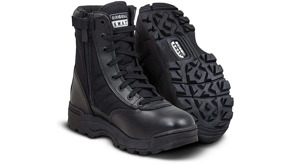 Original S.W.A.T. Classic 9in. Side Zip Wide Tactical Boots, Black, 14 Wide, 115201-14.0-W