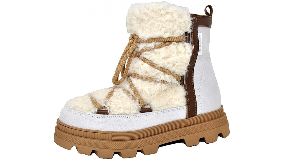 Oscar Sport Anet Short Curly Boots - Womens, White, 8, 663914000971