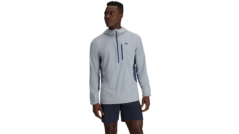 Outdoor Research Astroman Air Sun Hoodie - Mens, Slate/Cenote, S, 3008372684006