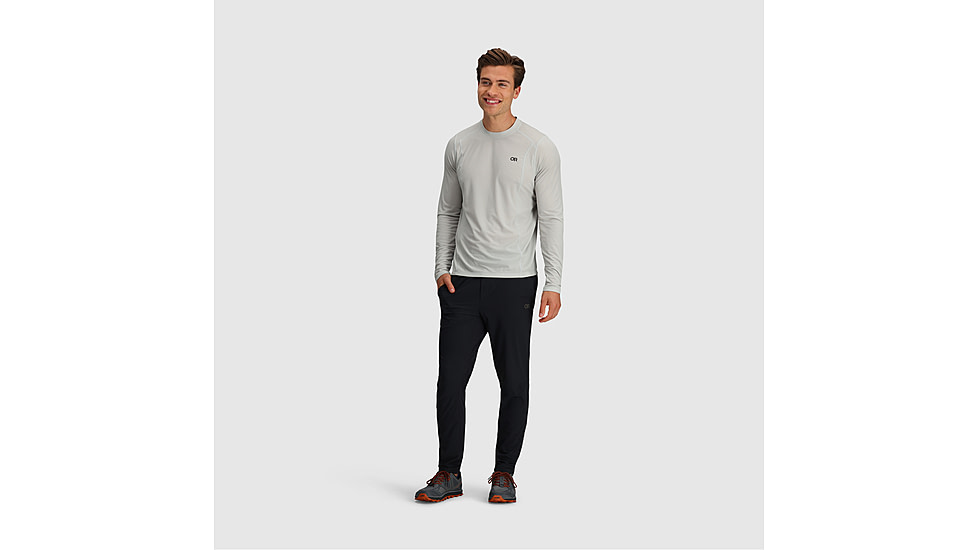 Outdoor Research Echo L/S Tee - Mens, Pebble, L, 2876271569008