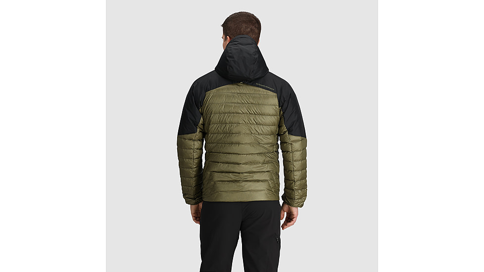 Outdoor Research Helium Down Hoodie Jacket - Mens, Ranger Green/Black, M, 2775722779007