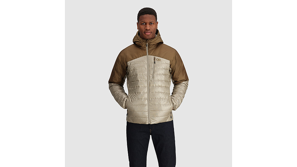 Outdoor Research Helium Down Hoodie - Mens, Pro Khaki/Coyote, Small, 2775722545006