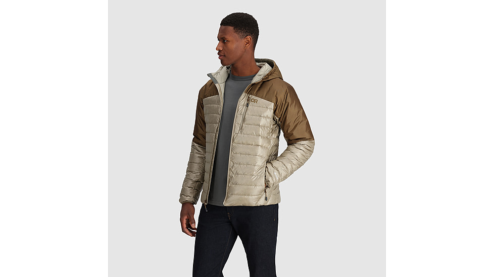 Outdoor Research Helium Down Hoodie - Mens, Pro Khaki/Coyote, Small, 2775722545006
