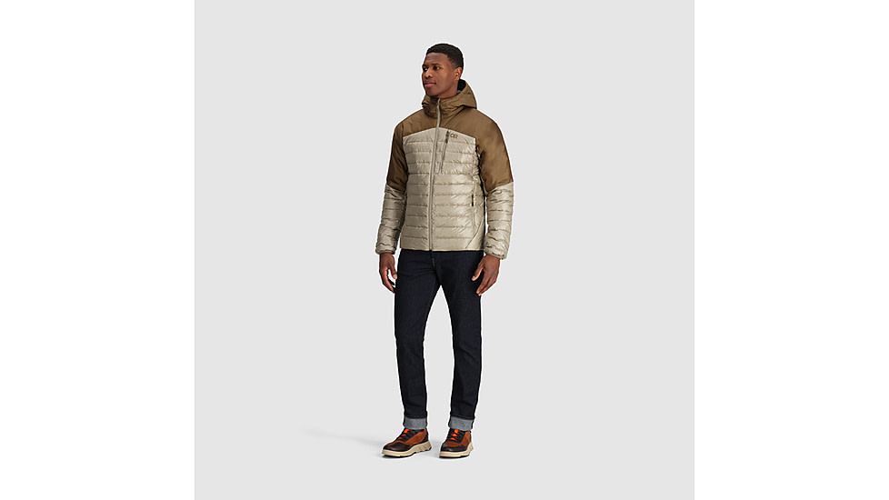 Outdoor Research Helium Down Hoodie - Mens, Pro Khaki/Coyote, Small, 2775722545006