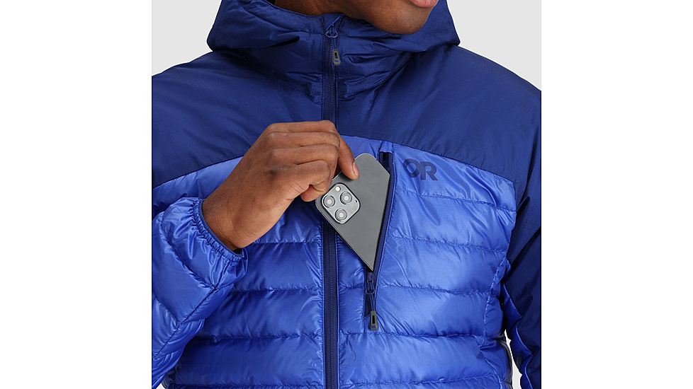 Outdoor Research Helium Down Hoodie - Mens, Topaz/Galaxy, Medium, 2775722568007
