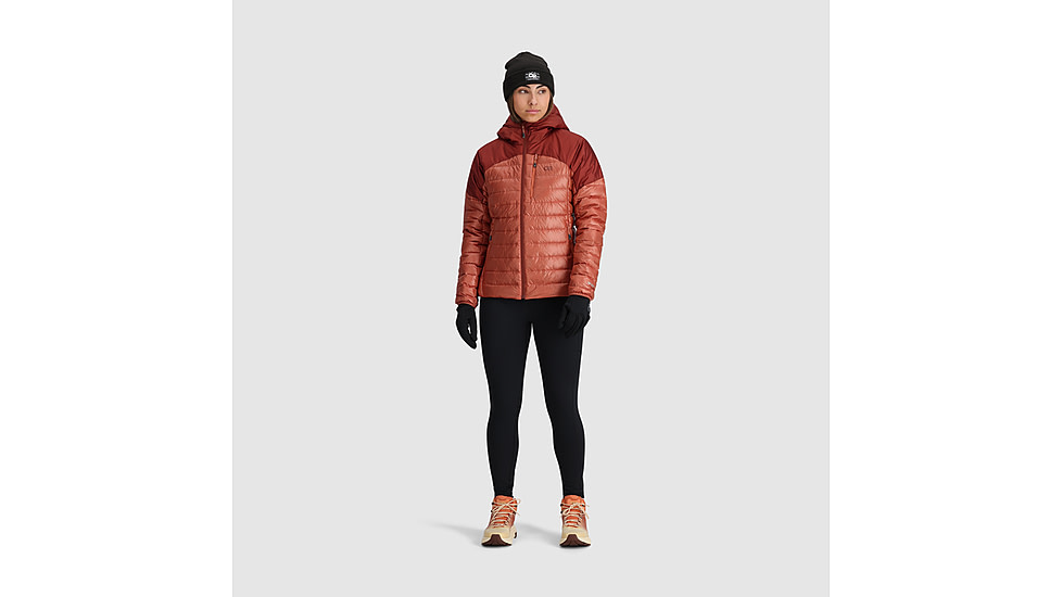 Outdoor Research Helium Down Hoodie - Womens, Cinnamon/Brick, Extra Small, 2775912528005