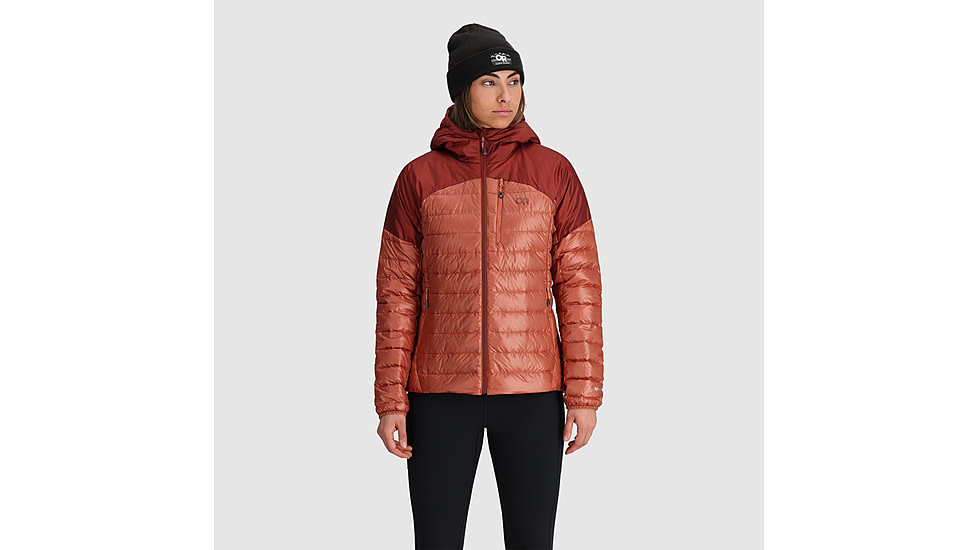 Outdoor Research Helium Down Hoodie - Womens, Cinnamon/Brick, Extra Small, 2775912528005