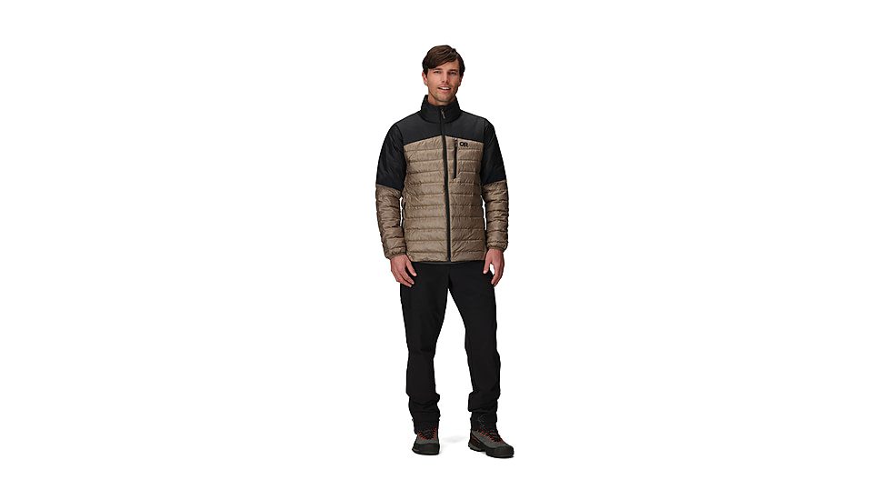 Outdoor Research Helium Down Jacket - Mens, Sable/Black, Medium, 3220952957007