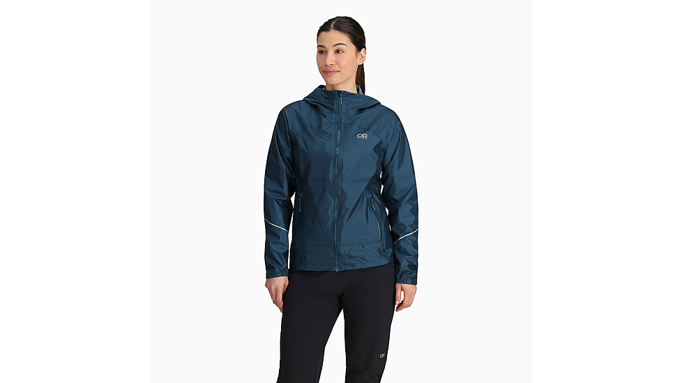 Outdoor Research Helium Rain Jacket - Womens, Harbor, Small, 3224052447006