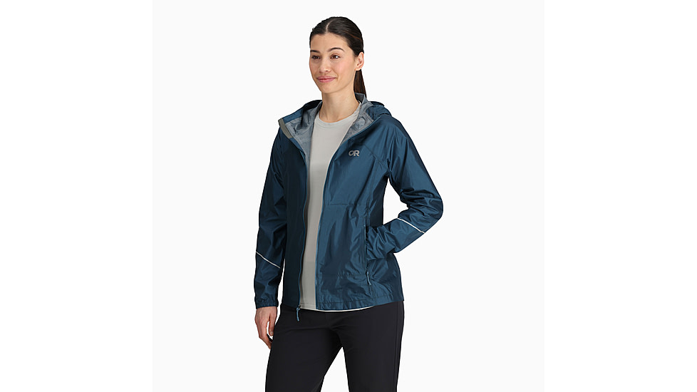 Outdoor Research Helium Rain Jacket - Womens, Harbor, Small, 3224052447006
