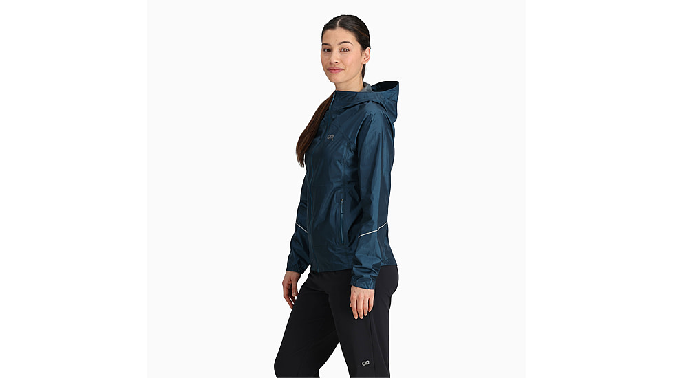 Outdoor Research Helium Rain Jacket - Womens, Harbor, Small, 3224052447006