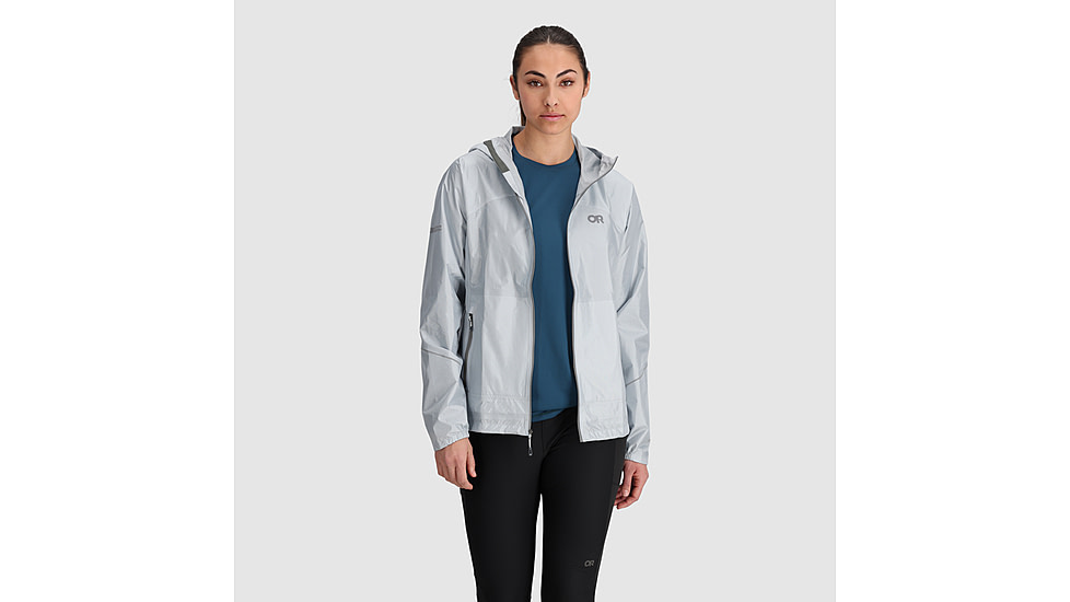 Outdoor Research Helium Rain Ultralight Jacket - Womens, Titanium, Large, 3002361077008