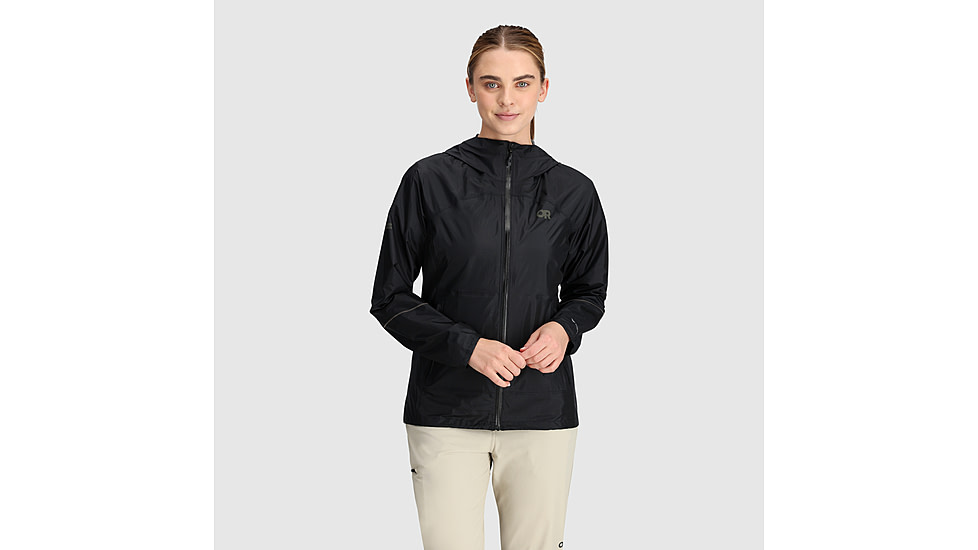 Outdoor Research Helium Rain Ultralight Jackets - Womens, Black, S, 3002360001006