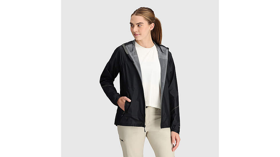 Outdoor Research Helium Rain Ultralight Jackets - Womens, Black, S, 3002360001006
