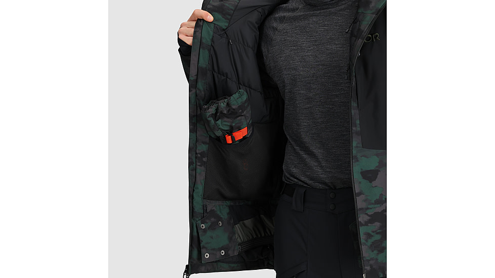Outdoor Research Snowcrew Jacket - Mens, Grove Camo/Black, Extra Large, 2831902533009