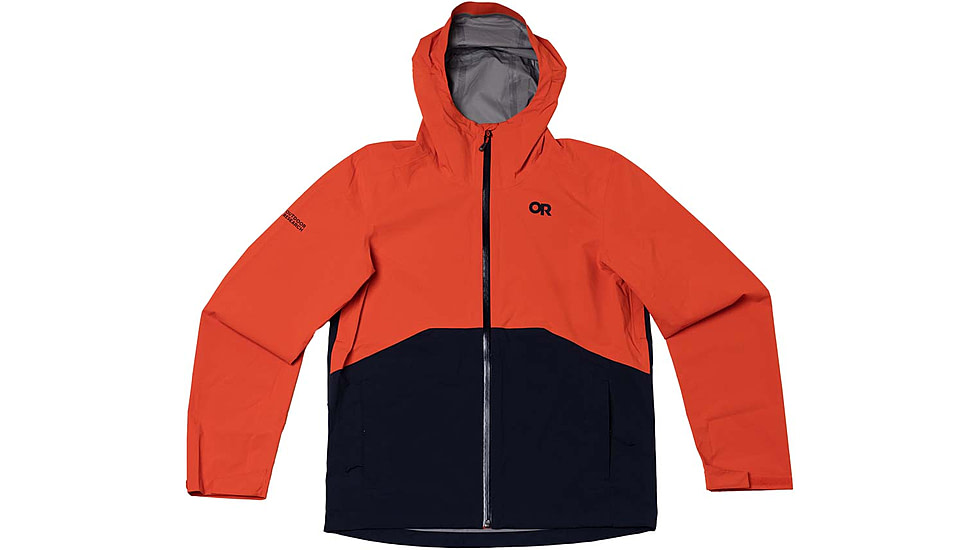 Outdoor Research Stratoburst Stretch Rain Jacket - Mens, Spice/Dark Navy, Extra Large, 3008932726009