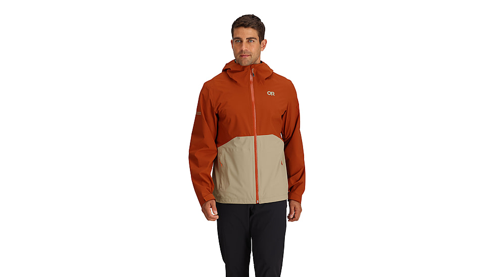 Outdoor Research Stratoburst Stretch Rain Jacket - Mens, Terra/Pro Khaki, Small, 3008932717006
