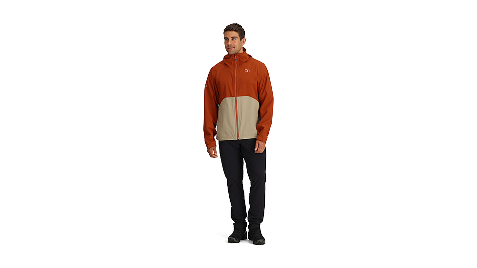 Outdoor Research Stratoburst Stretch Rain Jacket - Men's, Terra/Pro Khaki, Small, 3008932717006