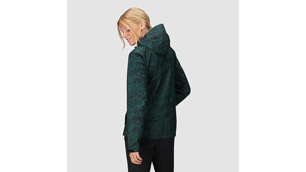 Outdoor Research Stratoburst Stretch Rain Jacket - Womens, Douglas Fir Print, Large, 3008942848008