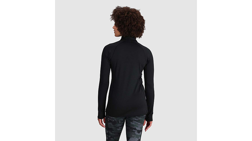 Outdoor Research Vigor Grid Fleece Quarter Zip - Womens, Black, Extra Small, 3005230001005