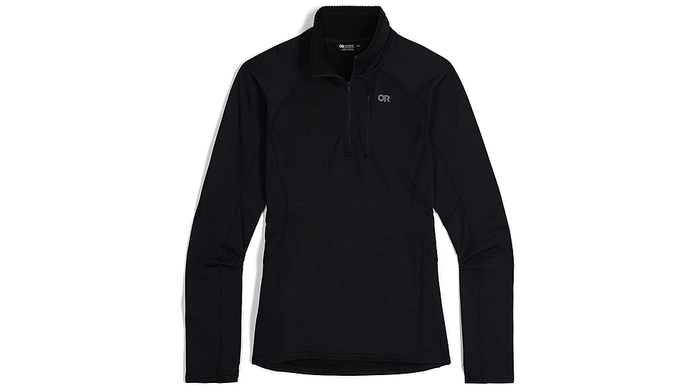 Outdoor Research Vigor Grid Fleece Quarter Zip - Womens, Black, Extra Small, 3005230001005