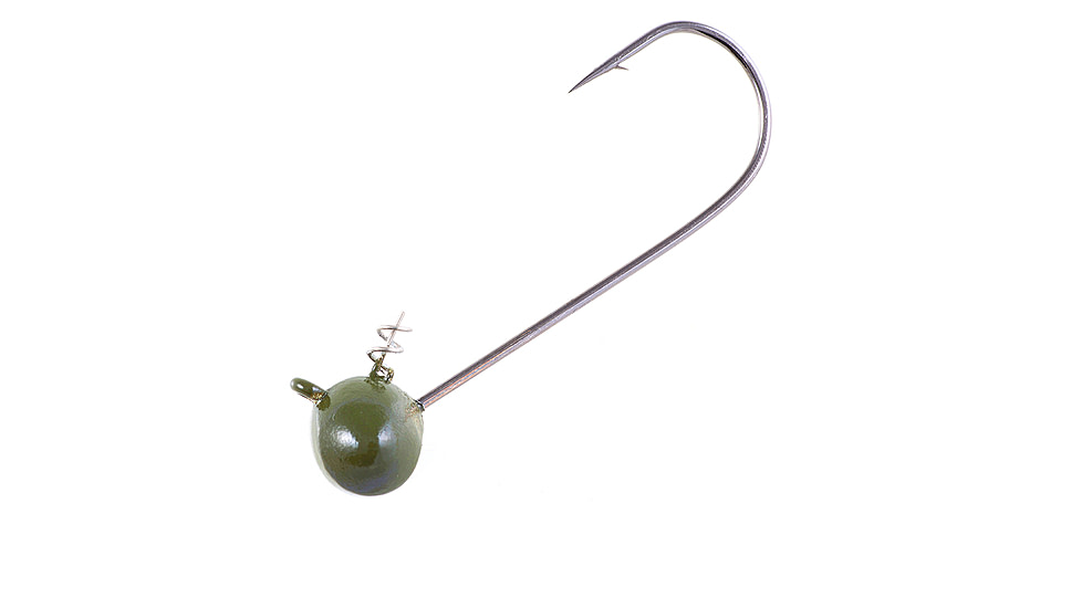 Owner Hooks Shaky Football Head - Green Pumpkin, 4/0 - 1/4 oz., 5051GP-044