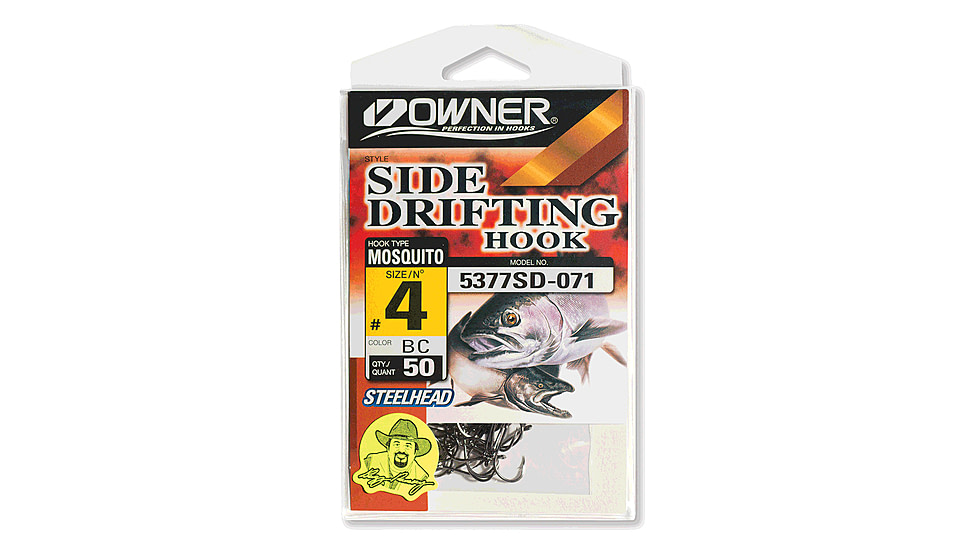 Owner Hooks Side Drifting Mosquito Hook, Black Chrome, 2, 5377SD-091
