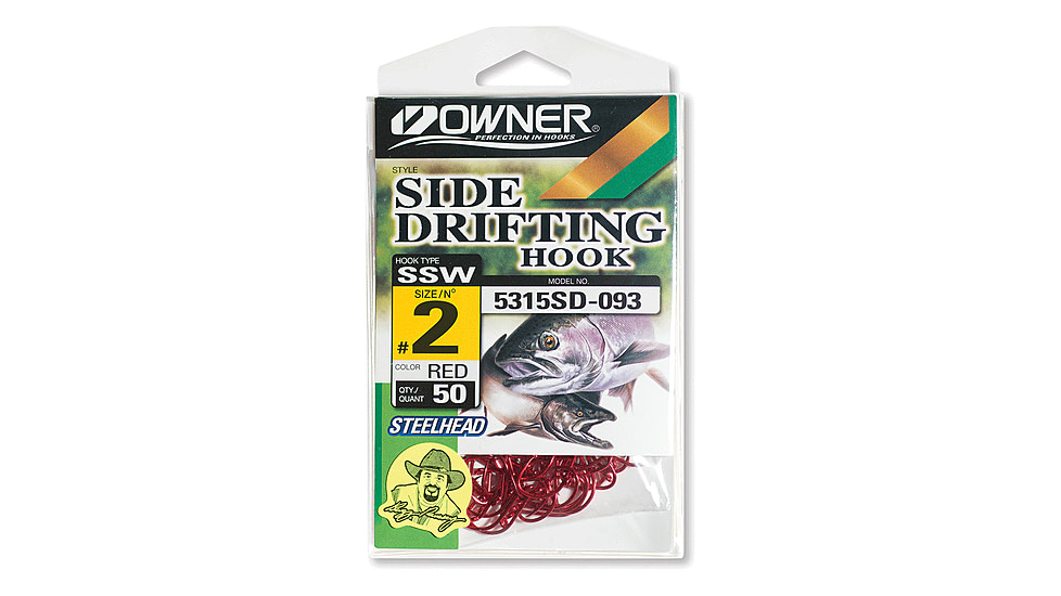 Owner Hooks Side Drifting SSW Hook - Red, 2, 5315SD-093