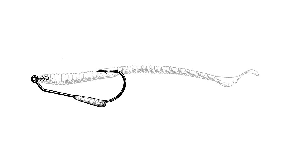 Owner Hooks Twistlock Light Weighted Hook with Centering-Pin Spring, 6/0-3/32oz., 5167W-706