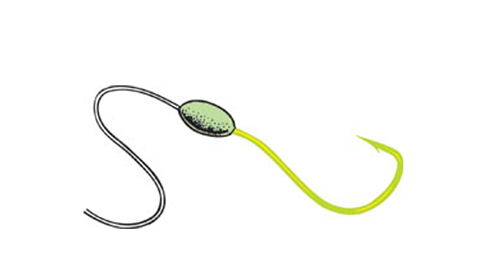 Owner Hooks Walley Plus 8 Leader, Chartreuse Hook, 4, 5230-076