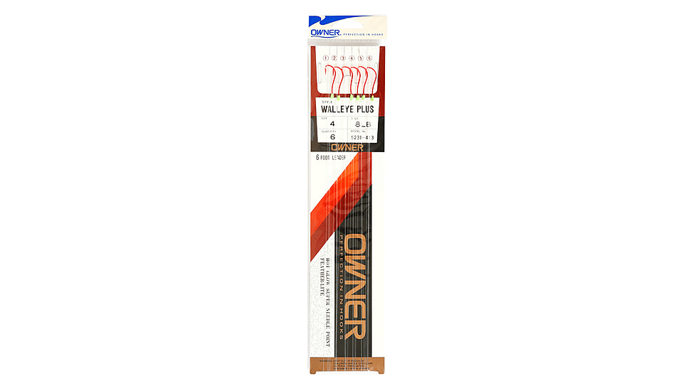 Owner Hooks Walley Plus 8 Leader, Red Hook, 6, 5230-383