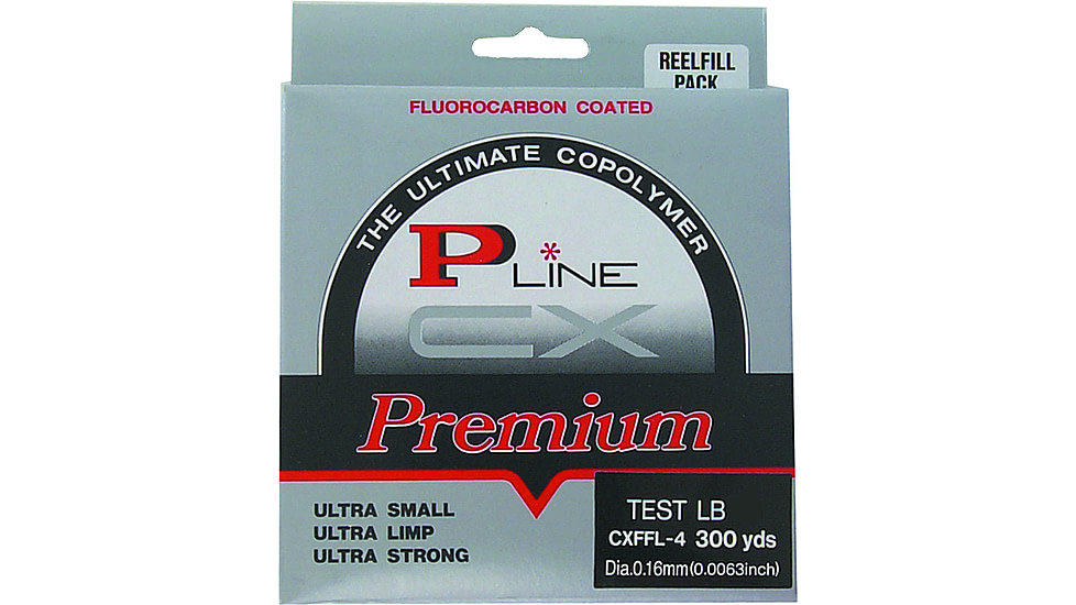 P-Line Cx Premium Fluorocarbon-Coated Mono Filler Spool, Clear Fluorescent, 8lb 300Yd, CXFFL-8