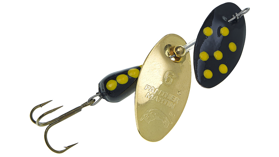 Panther Martin Dual Flash Spinner, Black &amp; Gold, Size 6, 6DFPMDF-BG