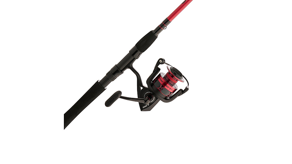 Penn Fishing Fierce IV Combo, 6.2/1, Right/Left, 4000, 7ft. Rod Length, Medium Power, Extra Fast Action, 2 Pieces Rod, Black/Red, FRCIV4000702M