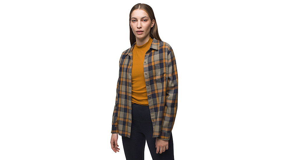 prAna Alfie Flannel - Womens, Rye Green, Extra Small, 1962591-303-XS