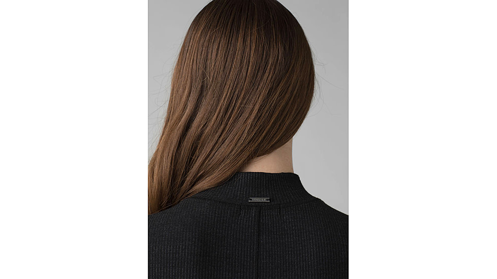 prAna Foundation Rib Mock Neck - Women's, Small, Black Heather, 1967251-001-S