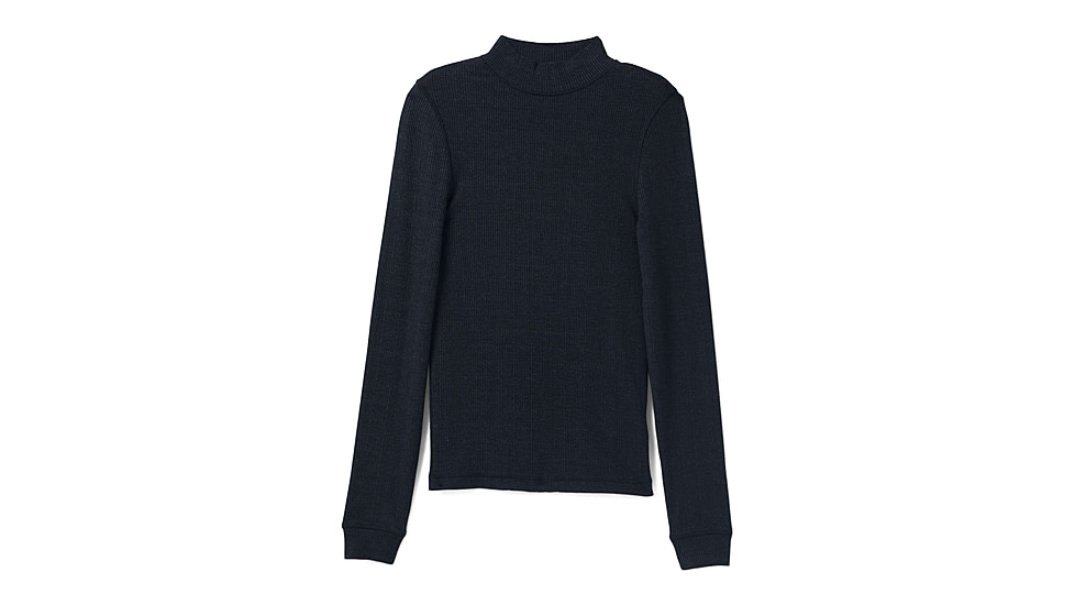 prAna Foundation Rib Mock Neck - Women's, Small, Black Heather, 1967251-001-S