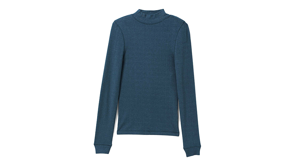 prAna Foundation Rib Mock Neck - Women's, Small, Grey Blue Heather, 1967251-400-S