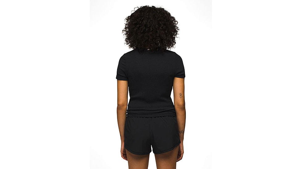 prAna Foundation Rib Tee - Womens, Black Heather, S, 1970821-001-S