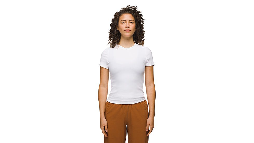 prAna Foundation Rib Tee - Womens, White, XS, 1970821-100-XS