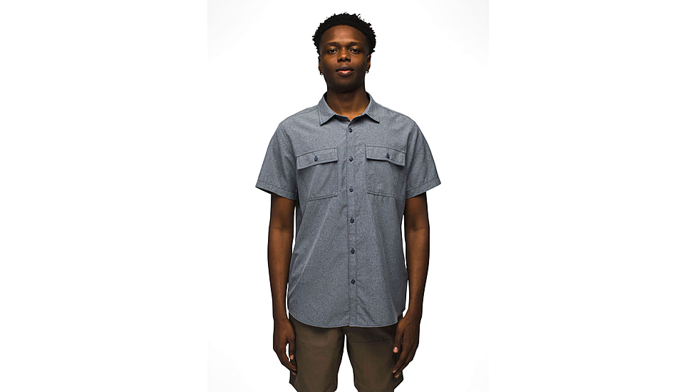 prAna Lost Sol Short Sleeve Shirts - Mens, Nautical Heather, M, 1972351-400-ST-M