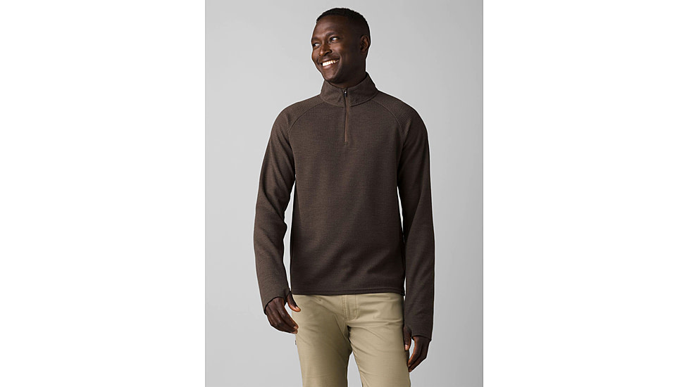 prAna Wensley 1/2 Zip Top - Men's, Medium, Black Olive, 1968101-300-SL-M